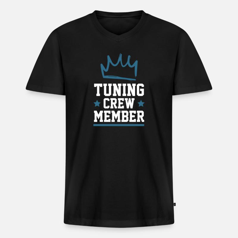 Tuning Crew - Männer Premium Bio T-Shirt mit V-Ausschnitt - Schwarz