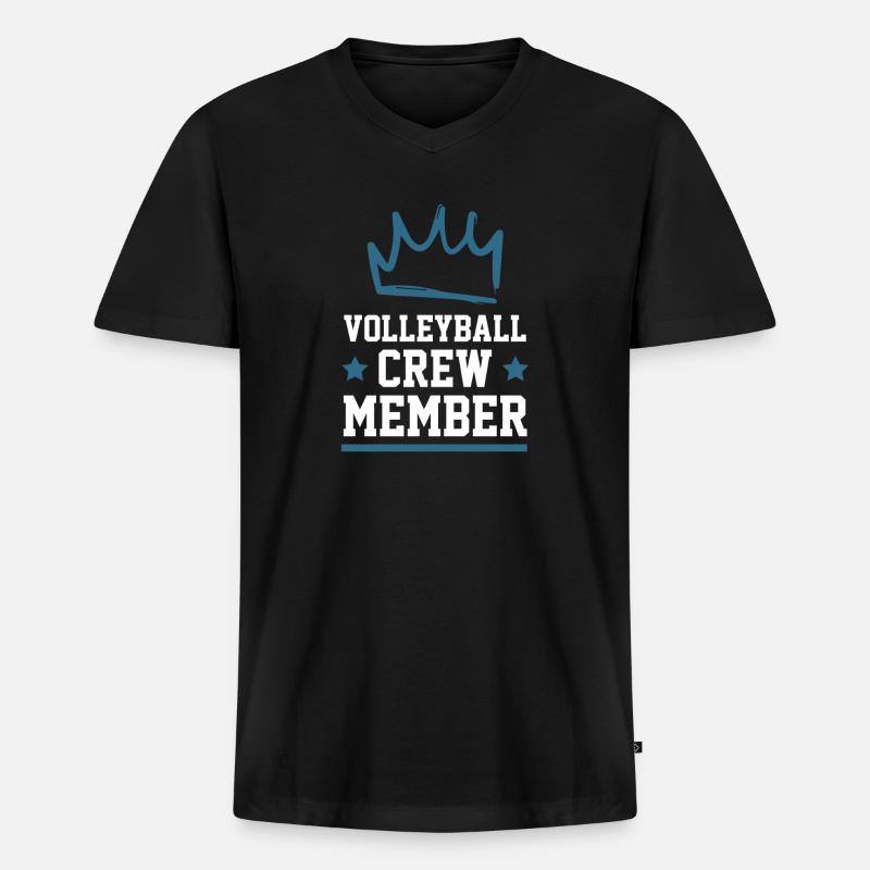 Volleyball Crew - Männer Premium Bio T-Shirt mit V-Ausschnitt - Schwarz