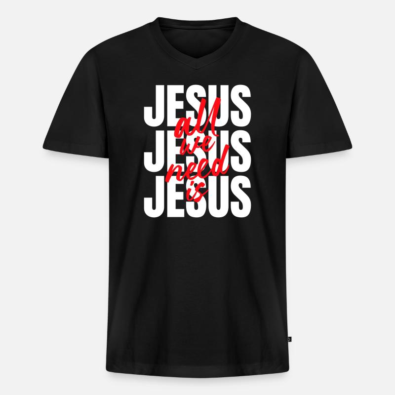 All we need is - Männer Premium Bio T-Shirt mit V-Ausschnitt - Schwarz