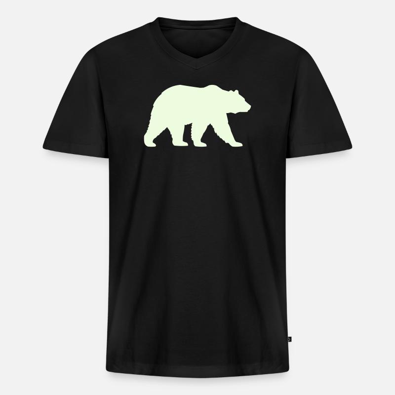 grizzly_baer- - Männer Premium Bio T-Shirt mit V-Ausschnitt - Schwarz