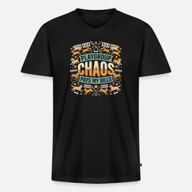 Zwingertechniker, Zwingerassistent, Tierpflege - Männer Premium Bio T-Shirt mit V-Ausschnitt - Schwarz