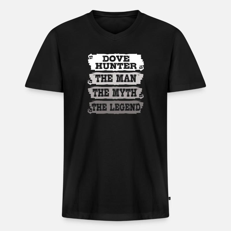 Taube Jagd Jäger Taubenjagd - Männer Premium Bio T-Shirt mit V-Ausschnitt - Schwarz