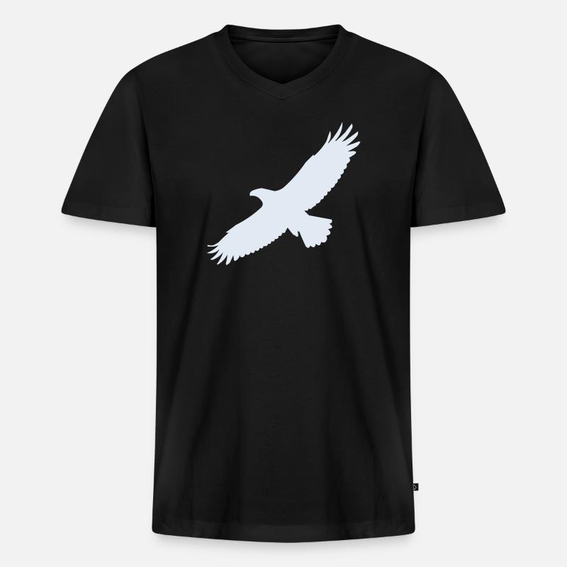 adler - Männer Premium Bio T-Shirt mit V-Ausschnitt - Schwarz