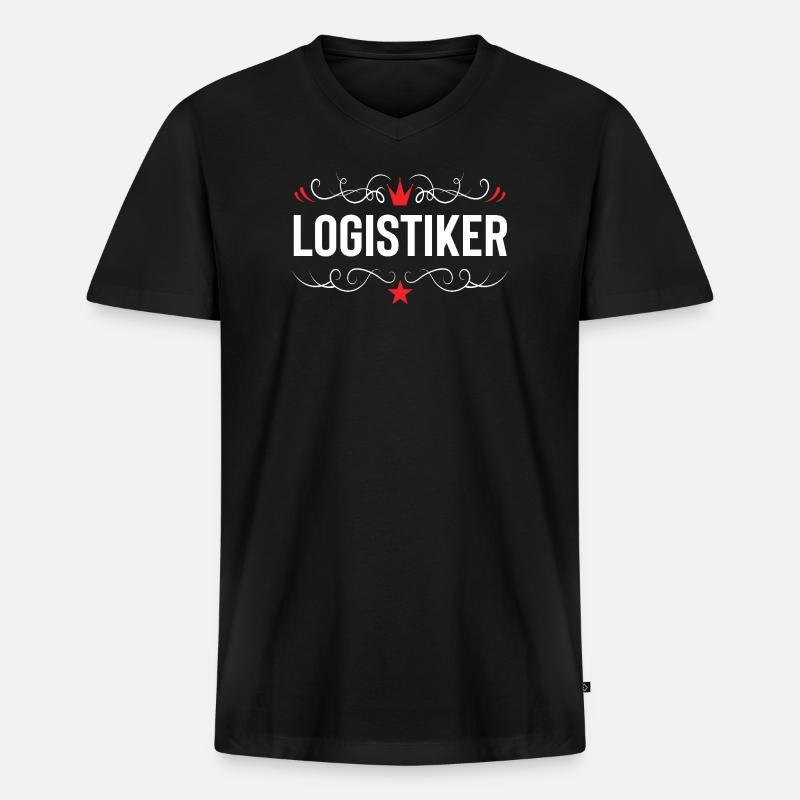 Logistiker Beruf - Männer Premium Bio T-Shirt mit V-Ausschnitt - Schwarz