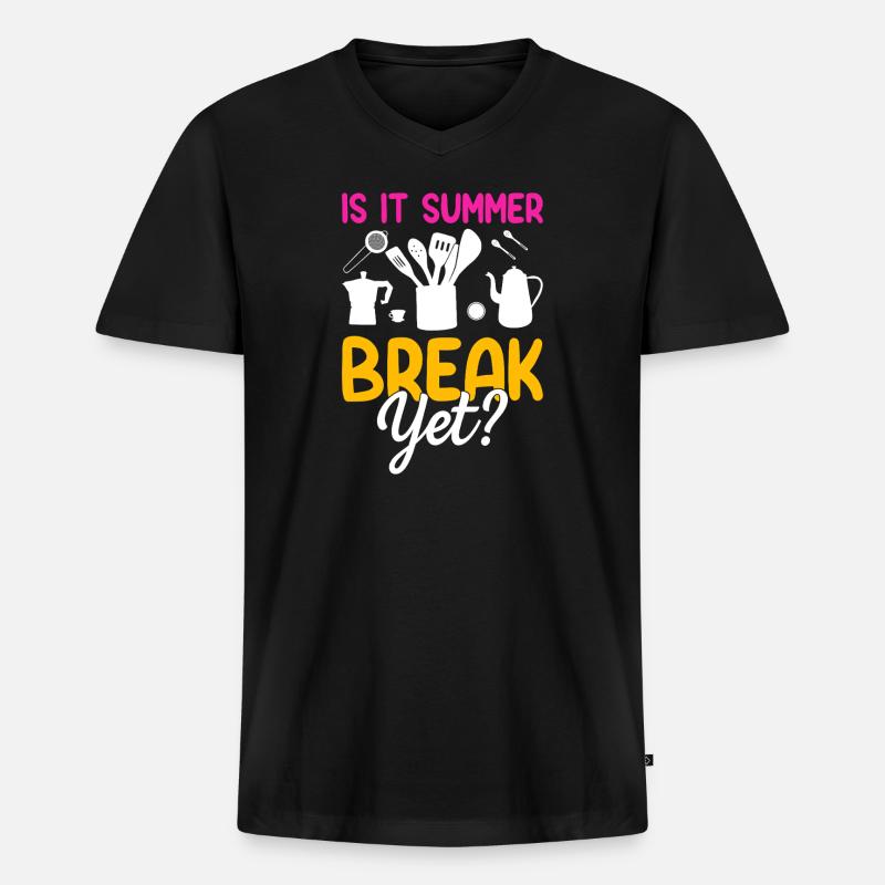 Sommerpause Bereits? Küchenmotiv - Männer Premium Bio T-Shirt mit V-Ausschnitt - Schwarz