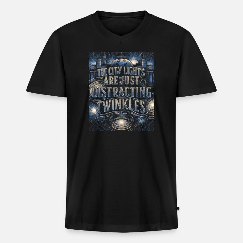 Celestial Constellation Astrology Gift - Männer Premium Bio T-Shirt mit V-Ausschnitt - Schwarz