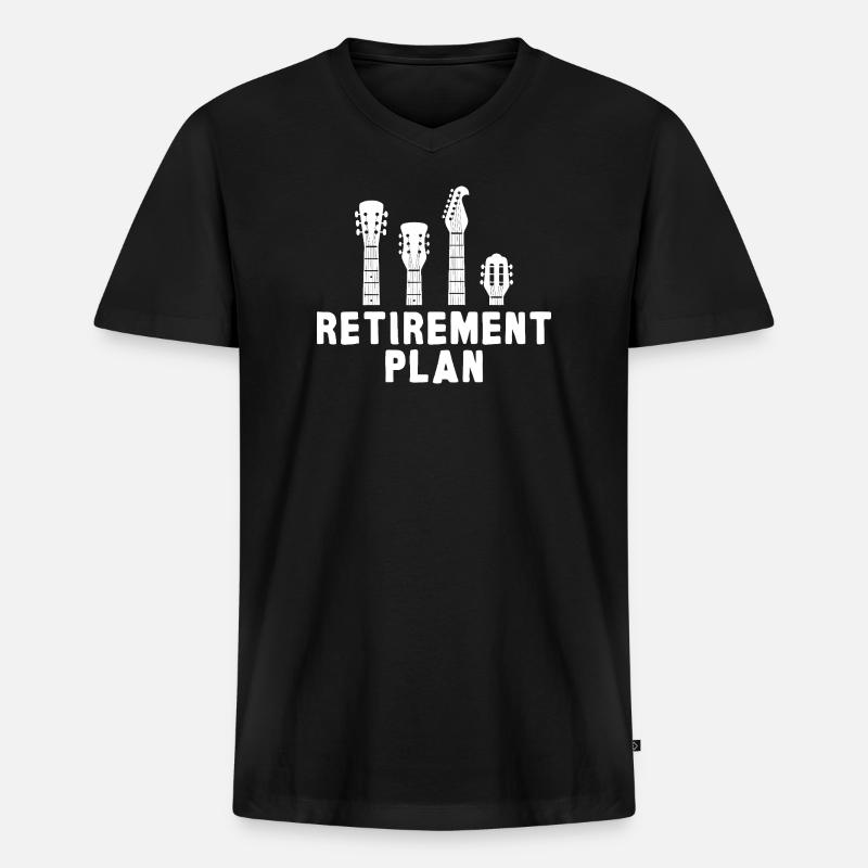 Gitarren-Ruhestandsplan - Männer Premium Bio T-Shirt mit V-Ausschnitt - Schwarz