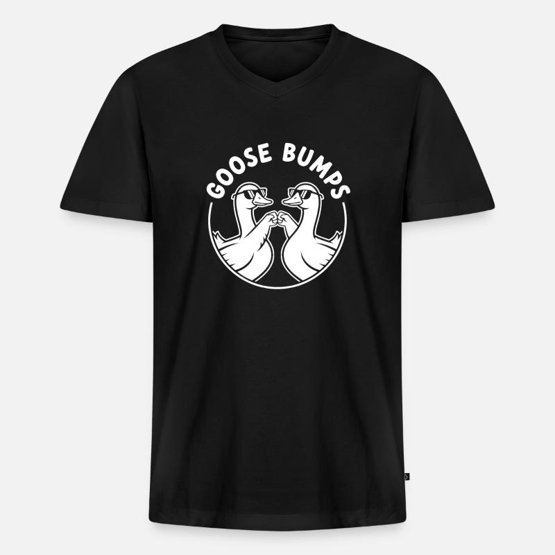 Gänsehaut-Enten-Duo - Männer Premium Bio T-Shirt mit V-Ausschnitt - Schwarz