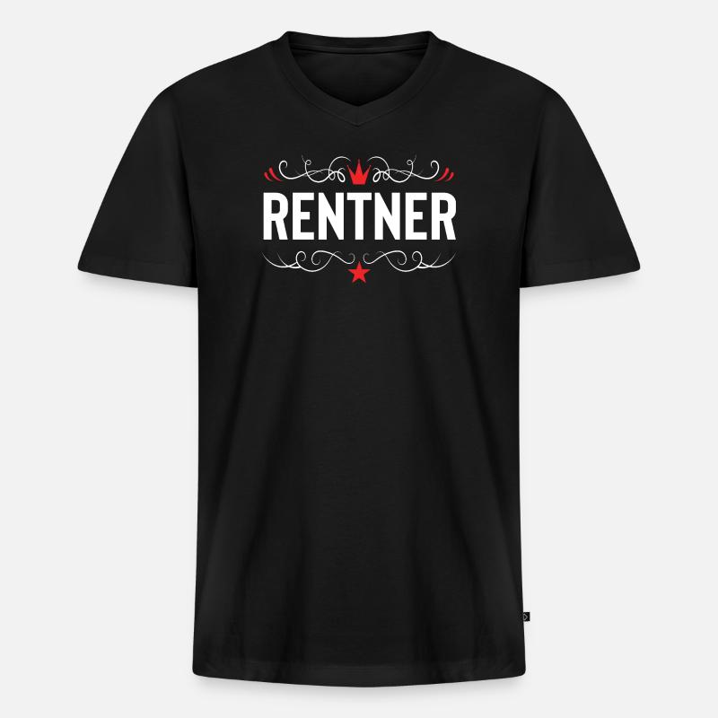 Rentner Rente - Männer Premium Bio T-Shirt mit V-Ausschnitt - Schwarz