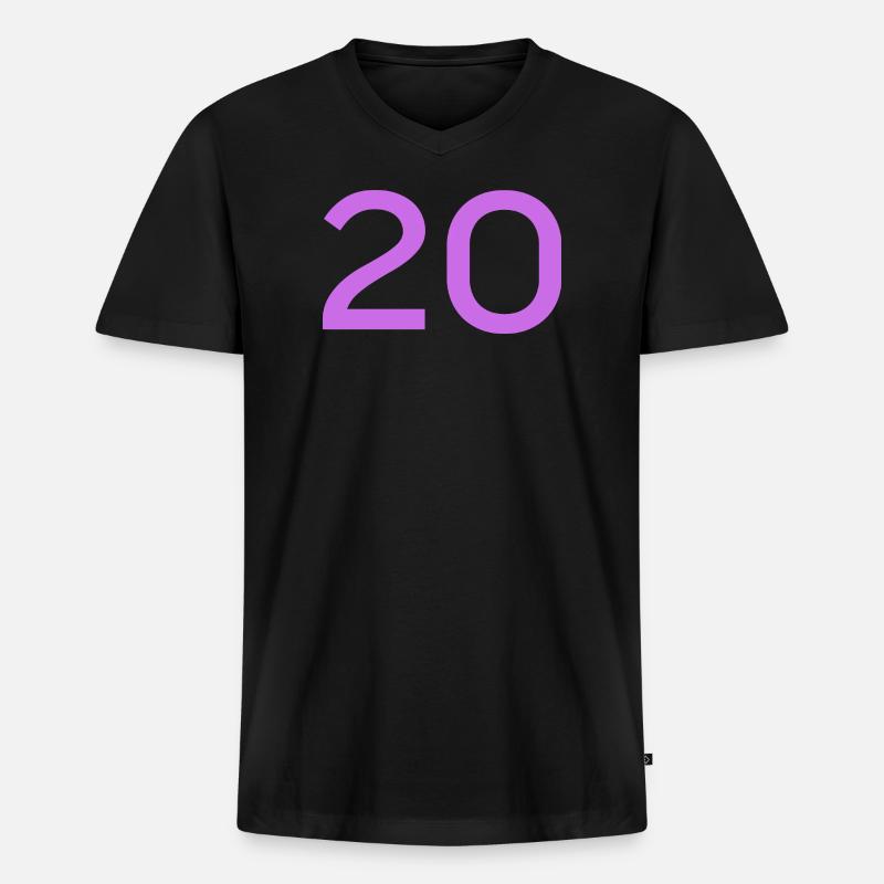 20 - Männer Premium Bio T-Shirt mit V-Ausschnitt - Schwarz