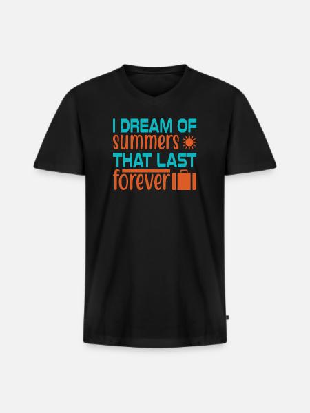 Dream of summer forever - Men's Premium Organic T-shirt with V-neck - black