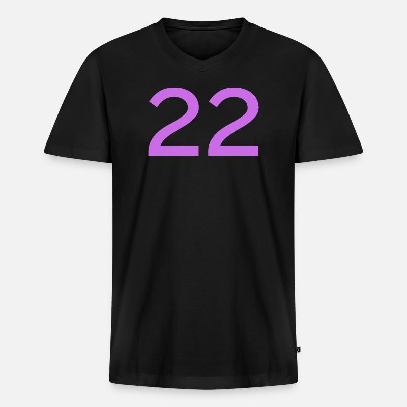 22 - Männer Premium Bio T-Shirt mit V-Ausschnitt - Schwarz