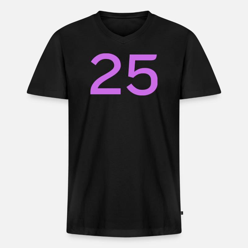 25 - Männer Premium Bio T-Shirt mit V-Ausschnitt - Schwarz