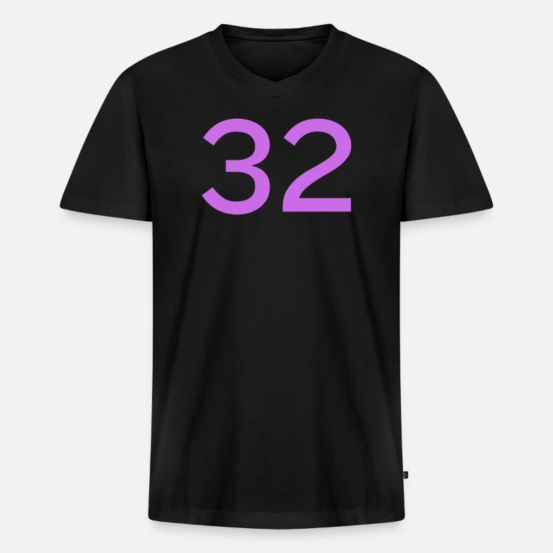 32 - Männer Premium Bio T-Shirt mit V-Ausschnitt - Schwarz