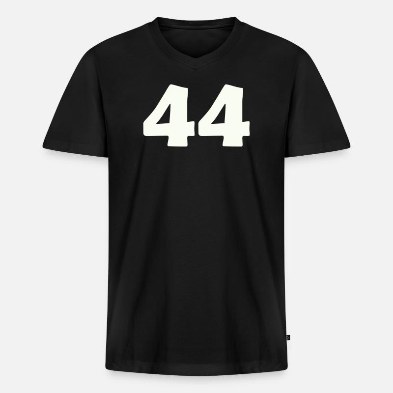 44 - Männer Premium Bio T-Shirt mit V-Ausschnitt - Schwarz