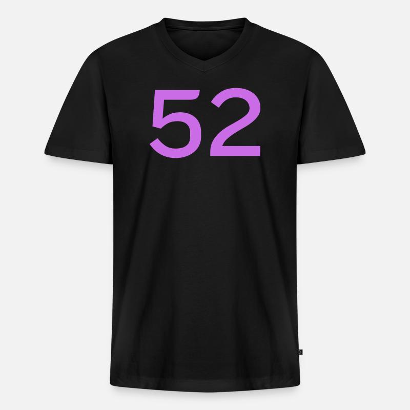 52 - Männer Premium Bio T-Shirt mit V-Ausschnitt - Schwarz