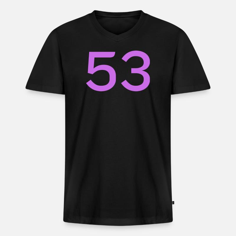 53 - Männer Premium Bio T-Shirt mit V-Ausschnitt - Schwarz