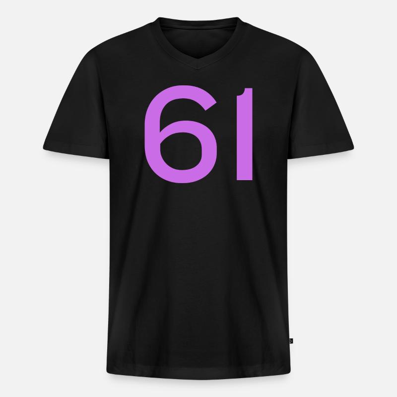 61 - Männer Premium Bio T-Shirt mit V-Ausschnitt - Schwarz