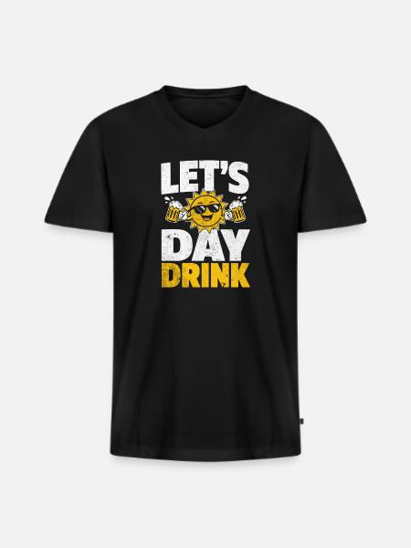 Sun Beer Party Shirt Design - Men's Premium Organic T-shirt with V-neck - black