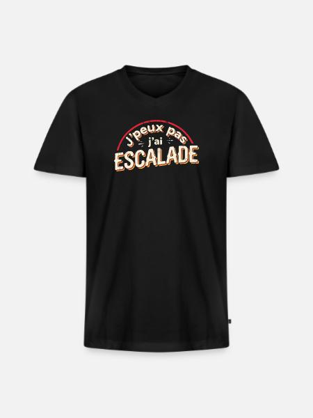 J'peux pas j'ai escalade - T-shirt encolure en V Premium bio Homme - noir