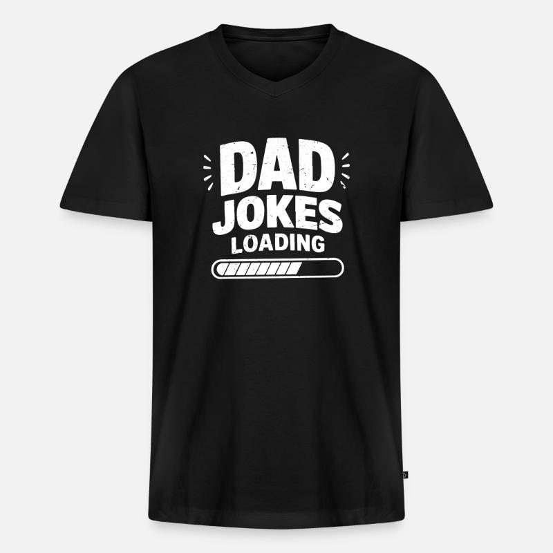 dad jokes loading - Männer Premium Bio T-Shirt mit V-Ausschnitt - Schwarz