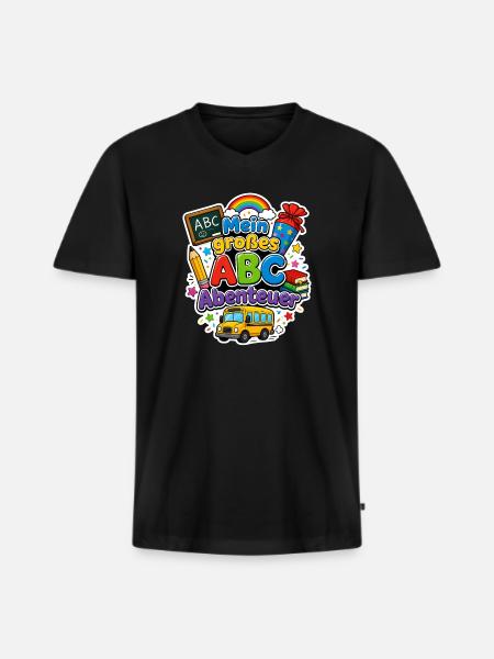 Schulkind 2026 Einschulung 2026 Schulanfang - Männer Premium Bio T-Shirt mit V-Ausschnitt - Schwarz