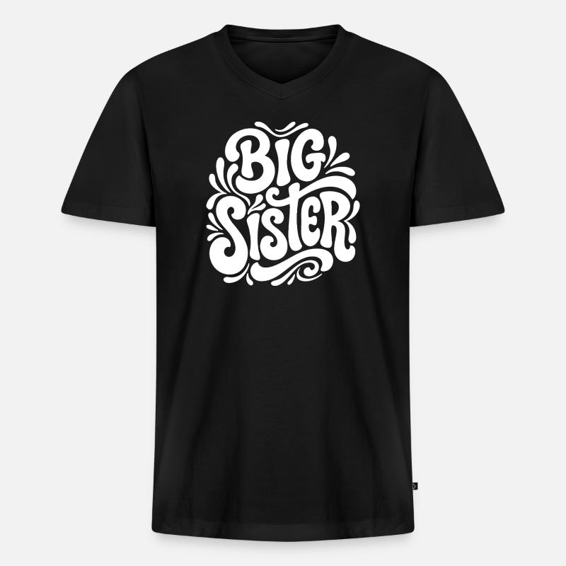 Big Sister Psychedelic Splash - Männer Premium Bio T-Shirt mit V-Ausschnitt - Schwarz