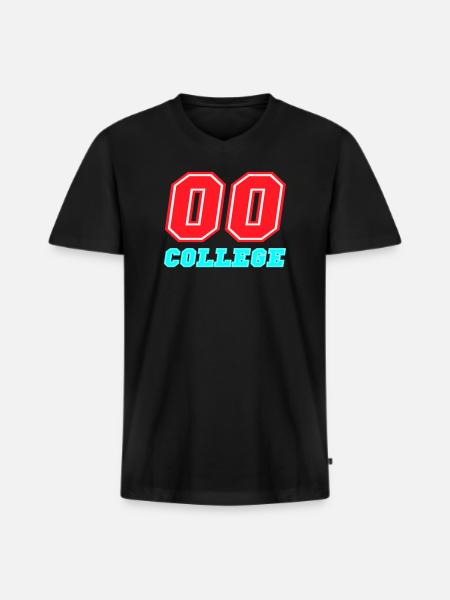 00 College Neon Emblem - Men's Premium Organic T-shirt with V-neck - black