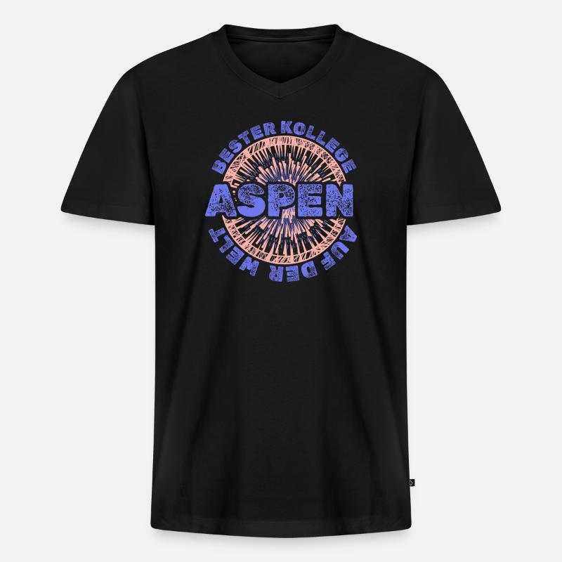 Mitarbeiter Aspen - Männer Premium Bio T-Shirt mit V-Ausschnitt - Schwarz