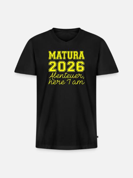 Matura 2026 Spruch - Men's Premium Organic T-shirt with V-neck - black