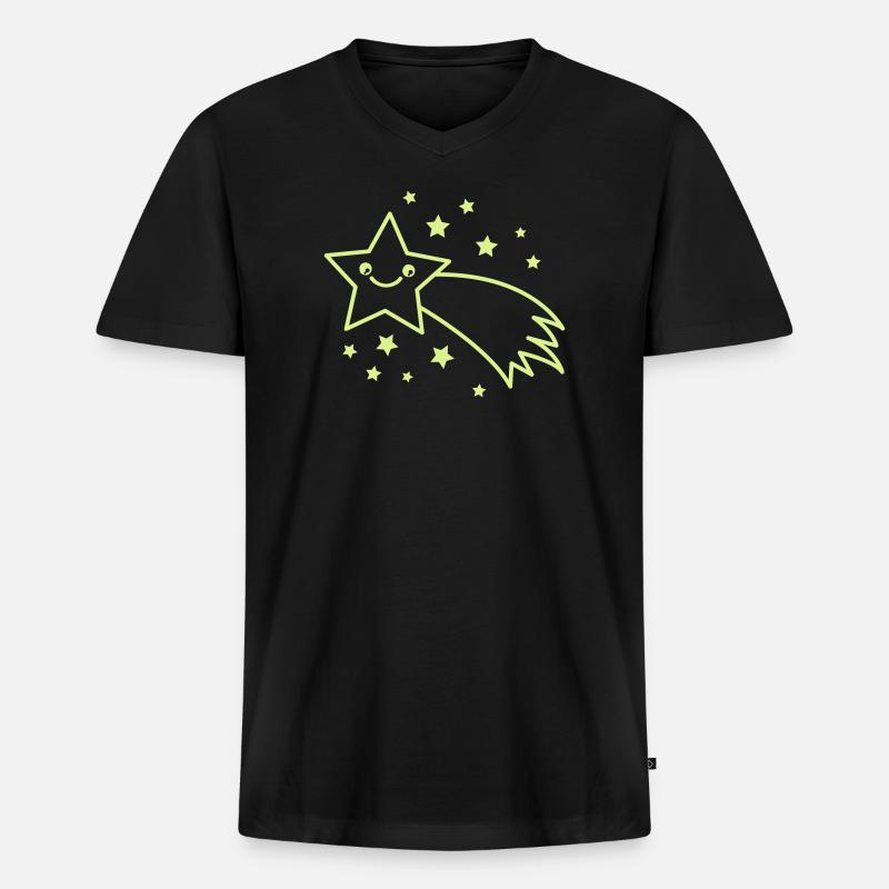 Sternschnuppe Sternenflug - Männer Premium Bio T-Shirt mit V-Ausschnitt - Schwarz