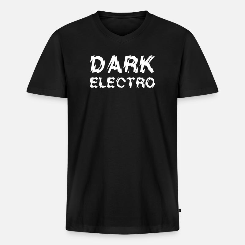 Dark Electro Musiktypografie-Logodesign - Männer Premium Bio T-Shirt mit V-Ausschnitt - Schwarz