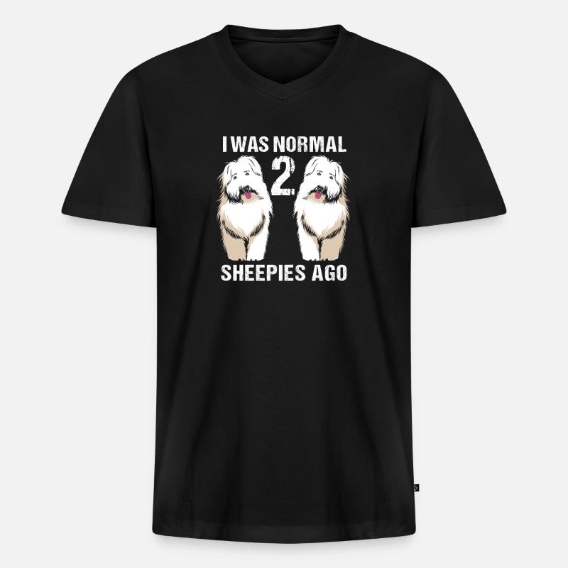 Englischer Schäferhund - Männer Premium Bio T-Shirt mit V-Ausschnitt - Schwarz