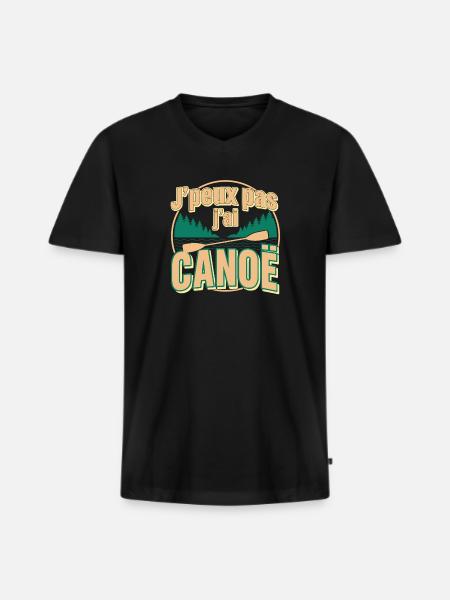J'peux pas j'ai CANOE - T-shirt encolure en V Premium bio Homme - noir