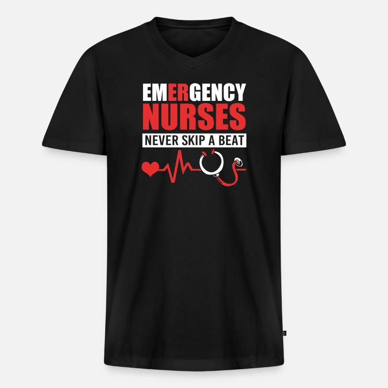Notfall Krankenschwester - Männer Premium Bio T-Shirt mit V-Ausschnitt - Schwarz