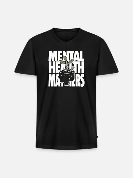 Mental Health Matters Design - Männer Premium Bio T-Shirt mit V-Ausschnitt - Schwarz