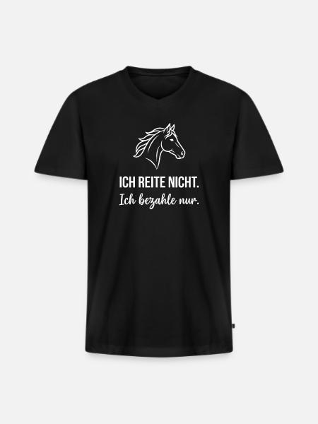 Pferdekopf Humor Spruch - Männer Premium Bio T-Shirt mit V-Ausschnitt - Schwarz
