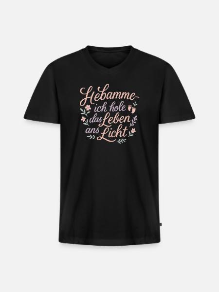 Hebamme: Leben ans Licht - Männer Premium Bio T-Shirt mit V-Ausschnitt - Schwarz
