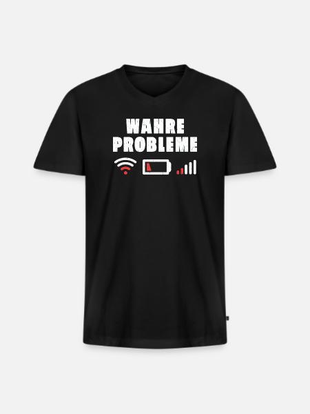 Vrais problèmes - T-shirt encolure en V Premium bio Homme - noir