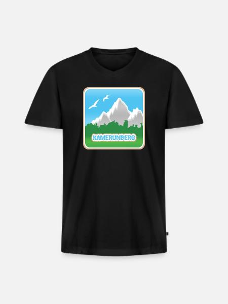 Berg Kamerunberg - Männer Premium Bio T-Shirt mit V-Ausschnitt - Schwarz