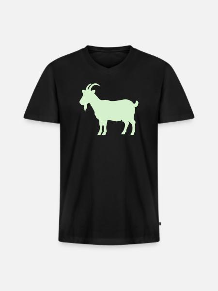 Mintgrüne Ziegen-Silhouette - Männer Premium Bio T-Shirt mit V-Ausschnitt - Schwarz