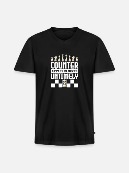 Chess Chess Player Chessboard - Men's Premium Organic T-shirt with V-neck - black