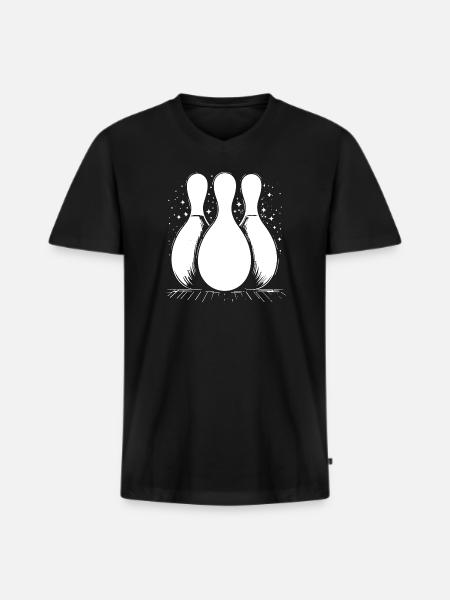 Quilles de bowling - T-shirt encolure en V Premium bio Homme - noir