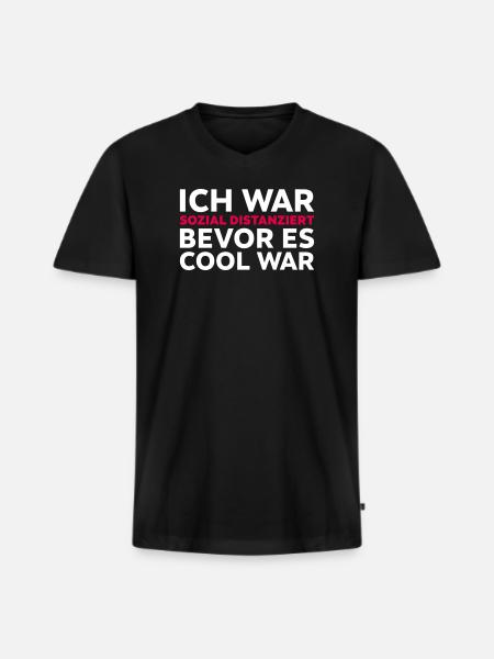 Sozial distanziert Spruch Introvertiert - Männer Premium Bio T-Shirt mit V-Ausschnitt - Schwarz