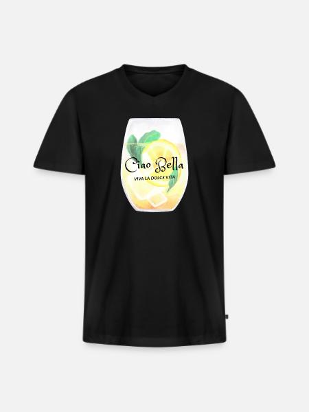 Ciao Bella Citrus Glow - Men's Premium Organic T-shirt with V-neck - black