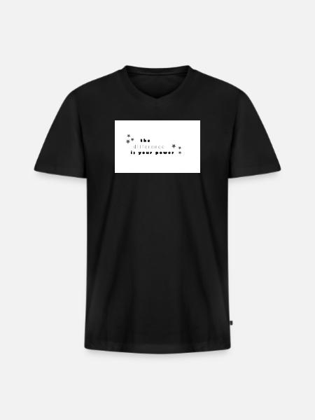 difference - Männer Premium Bio T-Shirt mit V-Ausschnitt - Schwarz