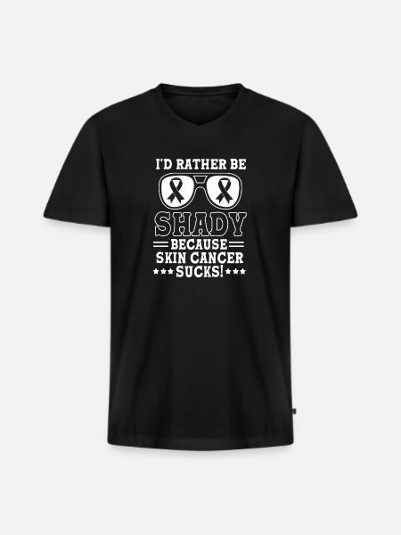 Hautkrebs Melanom - Männer Premium Bio T-Shirt mit V-Ausschnitt - Schwarz
