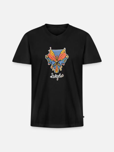 Cosmic Adventurer - T-shirt encolure en V Premium bio Homme - noir