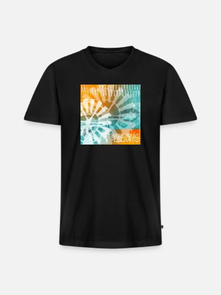 Balearic Islands Tie-Dye - Men's Premium Organic T-shirt with V-neck - black