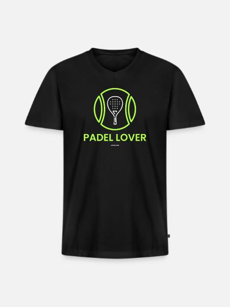 Padel Lover - Men's Premium Organic T-shirt with V-neck - black